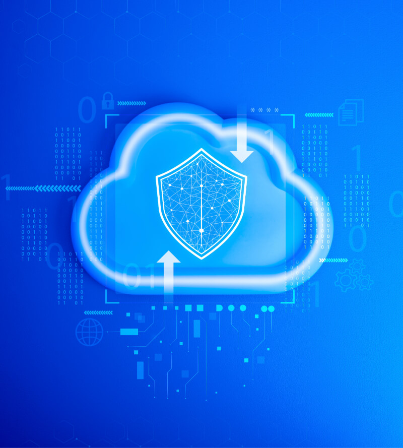 blue cloud with arrows indicating download