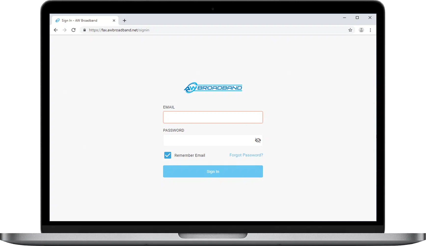 Portal de inicio de sesión de eFax