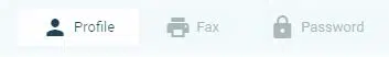 Botones de perfil, fax y contraseña