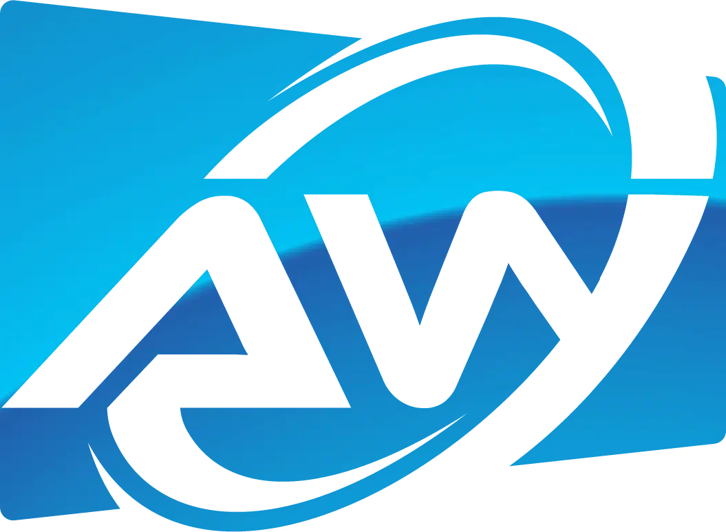 logotipo azul de AWTV